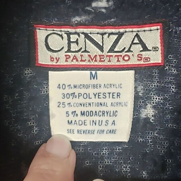 Vtg. Cenza by Palmetto's Womens Size Medium Fairisle Sweater Shacket 90's - Picture 4 of 7